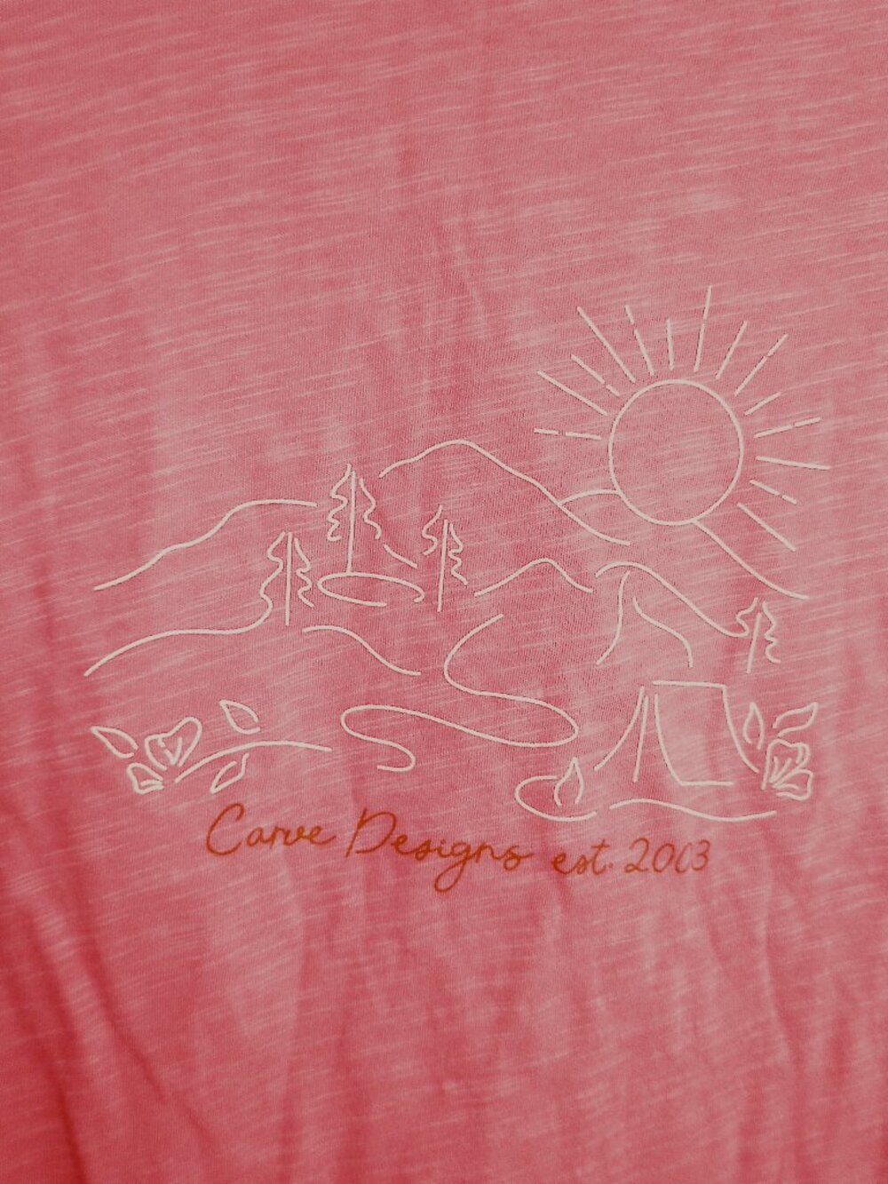Carve Designs Heathered Pink Graphic Organic Cotton Tee NWOT - Picture 2 of 6